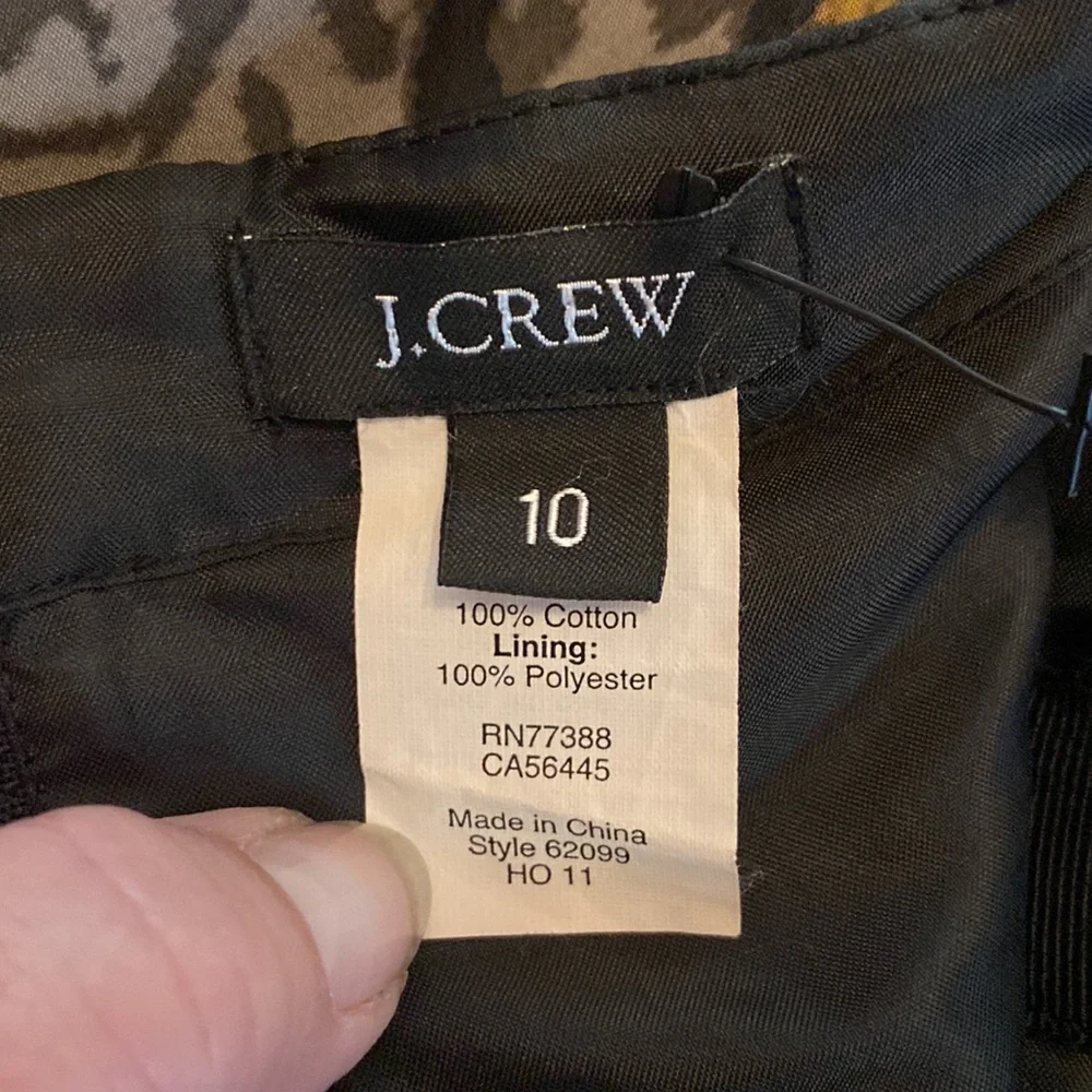 J. Crew Marielle Solstice floral strapless pockets gray gold 10 zipper dress - Picture 13 of 16